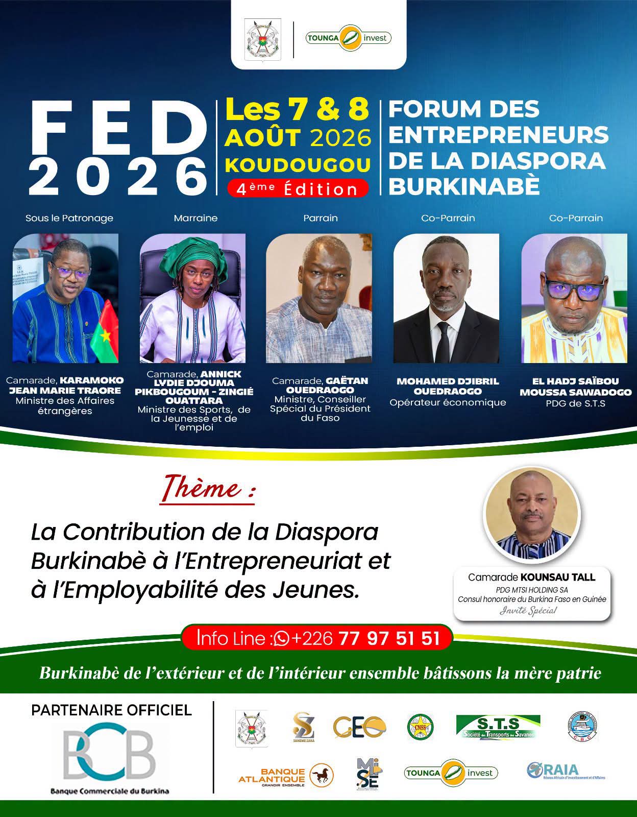 Koudougou accueille la 4ᵉ édition du Forum des Entrepreneurs de la Diaspora Burkinabè